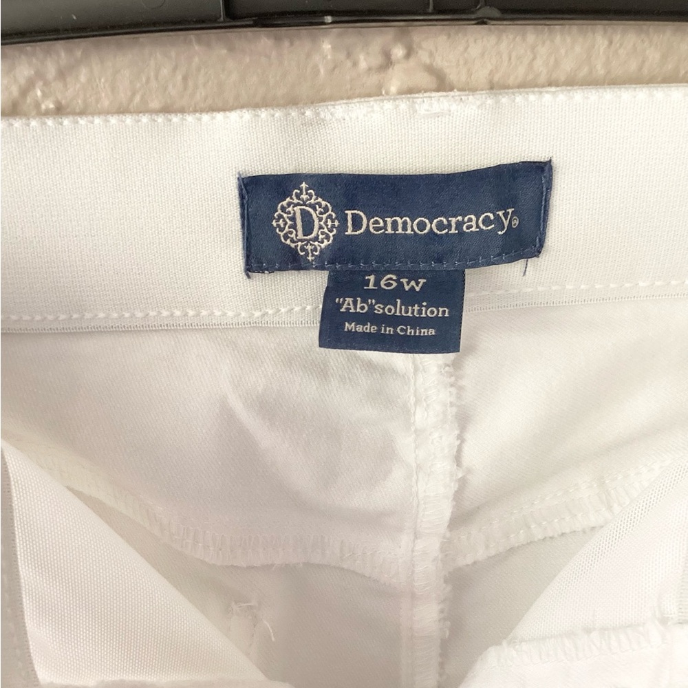 Democracy Jeans “Ab”solution Denim White Stretch Classic 5 Pocket Logo - Picture 11 of 16